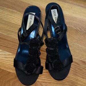 Steve Madden Black Floral Women's Sandals